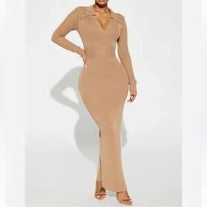 Fashion Nova Stretch Maxi Sweater Dress Sz Medium